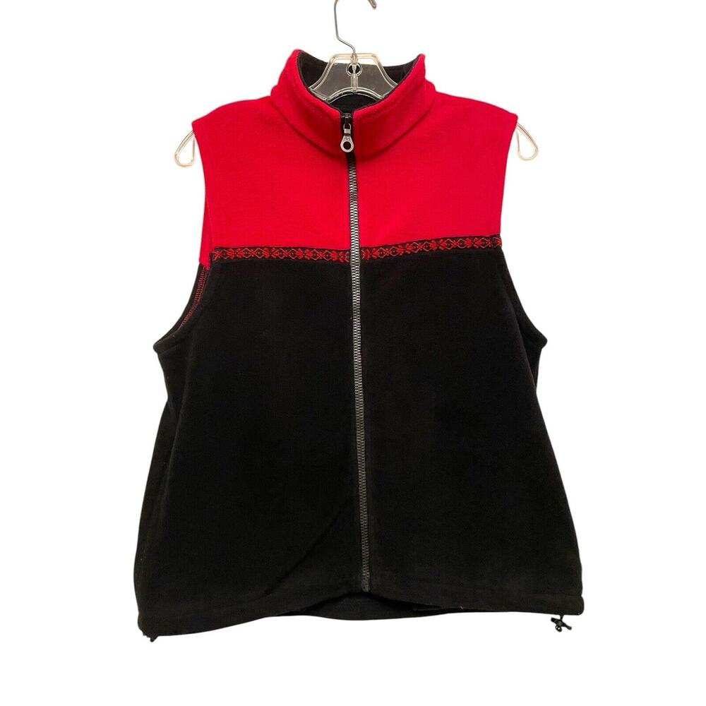 Kuhl Sleeveless Vest Colorblock Nordic Women Size‎ Medium Red Black Fleece Ski